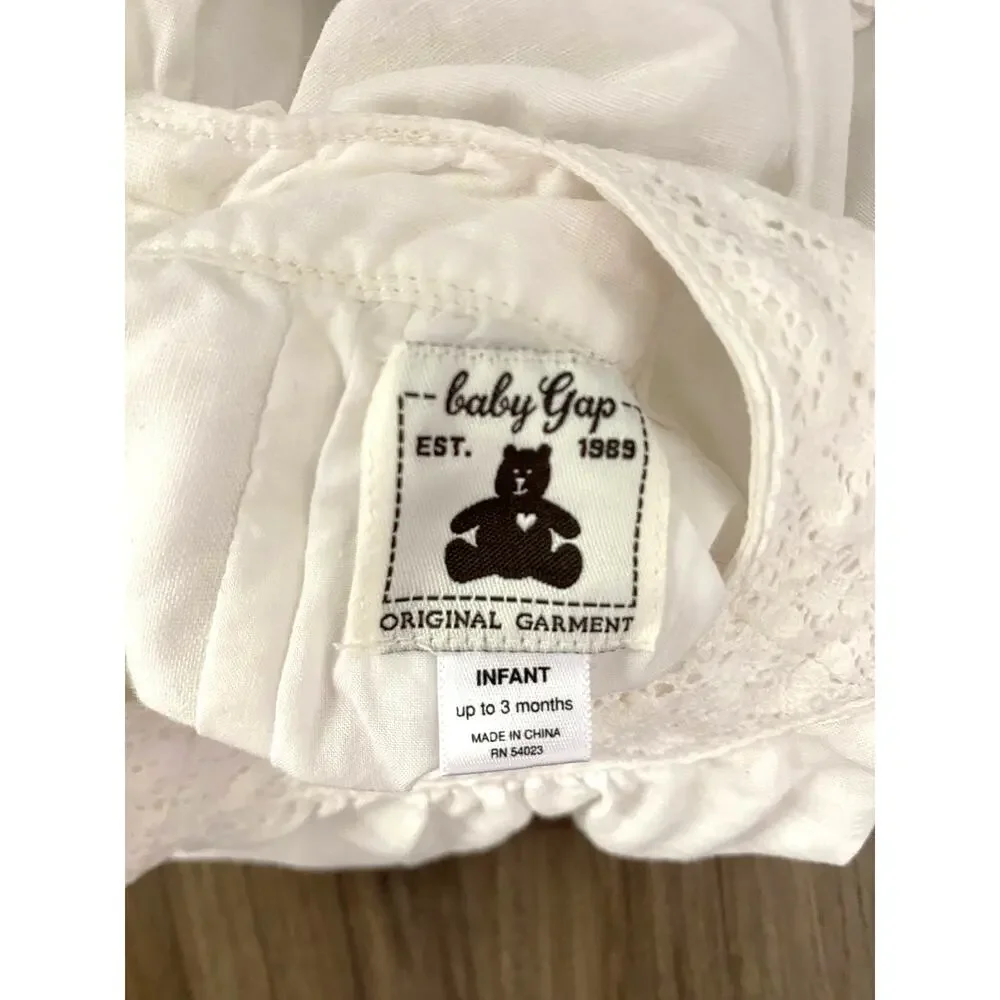 Vintage Baby Gap White Lace Dress Infant Up to 3 Months